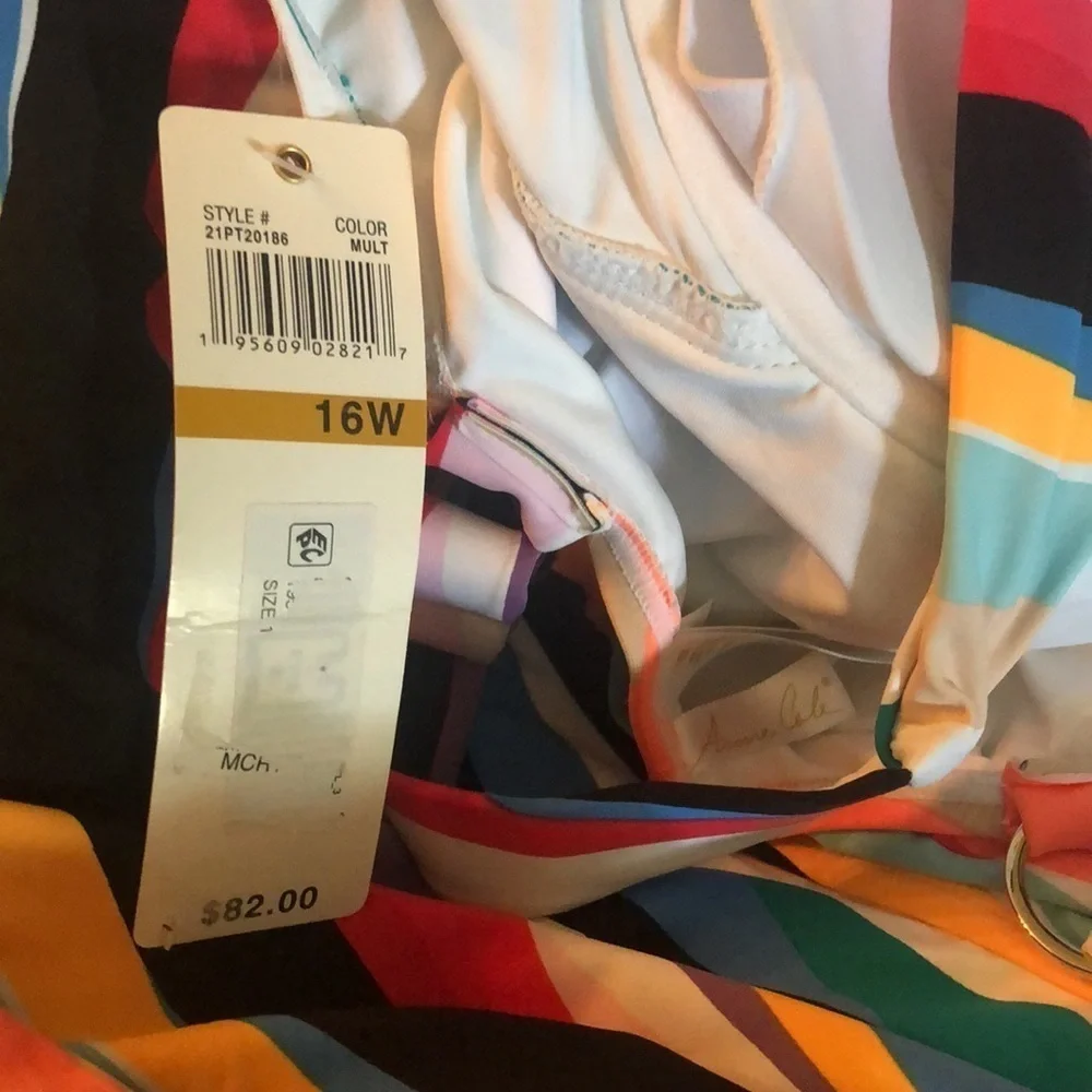 ANNE COLE Womens Twist Front Underwire Tankini Top Plus Size 16W Swimwear - Picture 3 of 3